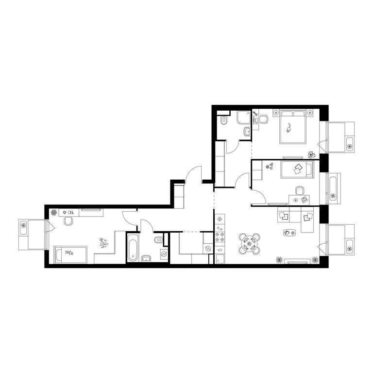3-BD Apartment Sale, 88平方米 at Amurskiy Park, Амурская улица, 2с11, Москва, Россия #1