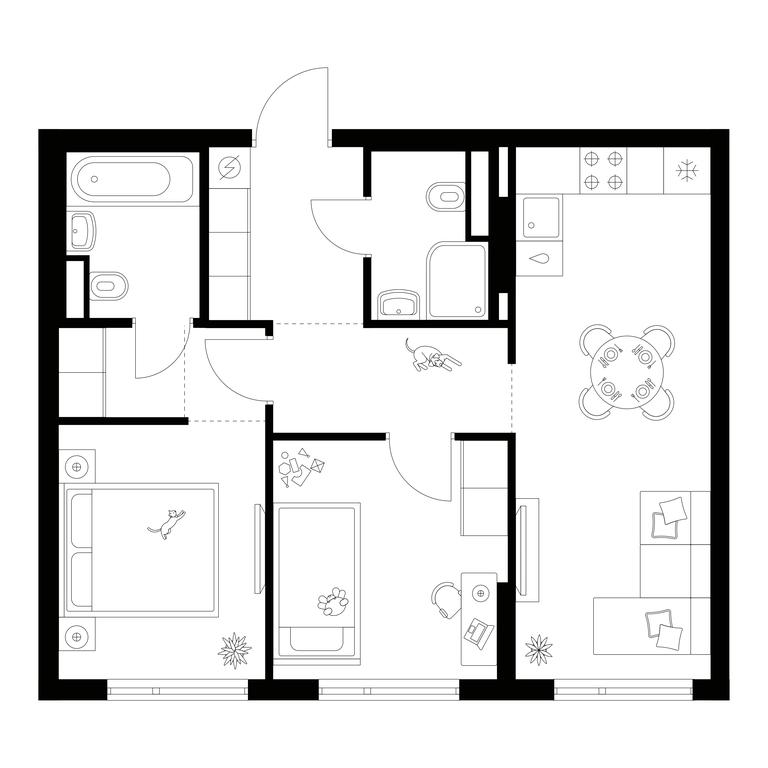 2-BD Apartment Sale, 52.7平方米 at Amurskiy Park, Амурская улица, 2с11, Москва, Россия #1 2-BD Apartment Sale, 52.7平方米 at Amurskiy Park, Амурская улица, 2с11, Москва, Россия #1
