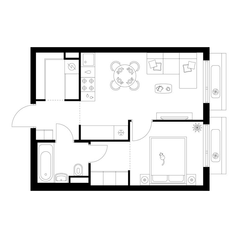 1-BD Apartment Sale, 37.7平方米 at Amurskiy Park, Амурская улица, 2с11, Москва, Россия #1 1-BD Apartment Sale, 37.7平方米 at Amurskiy Park, Амурская улица, 2с11, Москва, Россия #1