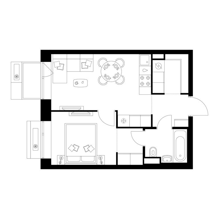 1-BD Apartment Sale, 37.5 sq. m. at Amurskiy Park, Амурская улица, 2с11, Москва, Россия #1 1-BD Apartment Sale, 37.5 sq. m. at Amurskiy Park, Амурская улица, 2с11, Москва, Россия #1