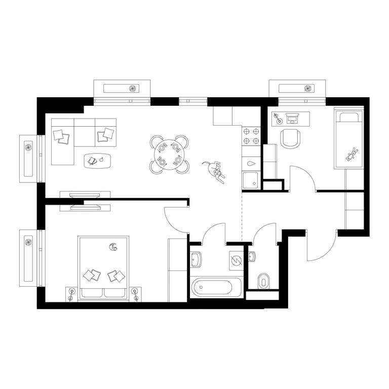 2-BD Apartment Sale, 53.9平方米 at Amurskiy Park, Амурская улица, 2с11, Москва, Россия #1 2-BD Apartment Sale, 53.9平方米 at Amurskiy Park, Амурская улица, 2с11, Москва, Россия #1