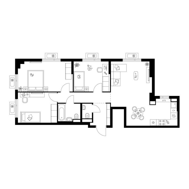 3-BD Apartment Sale, 76.8 sq. m. at Amurskiy Park, Амурская улица, 2с11, Москва, Россия #1 3-BD Apartment Sale, 76.8 sq. m. at Amurskiy Park, Амурская улица, 2с11, Москва, Россия #1