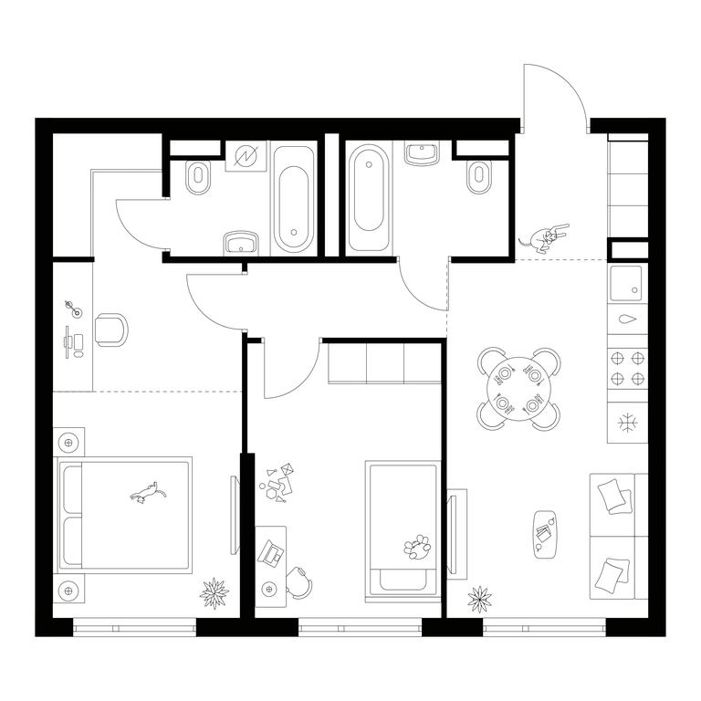 2-BD Apartment Sale, 57.6平方米 at Amurskiy Park, Амурская улица, 2с11, Москва, Россия #1 2-BD Apartment Sale, 57.6平方米 at Amurskiy Park, Амурская улица, 2с11, Москва, Россия #1
