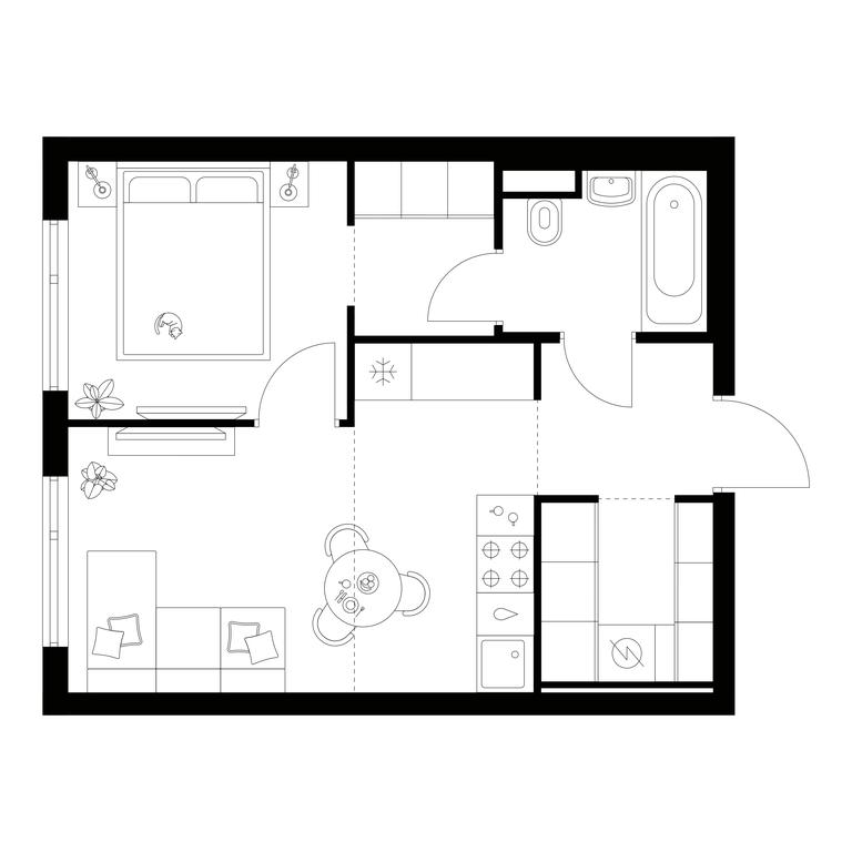 1-BD Apartment Sale, 35.9平方米 at Amurskiy Park, Амурская улица, 2с11, Москва, Россия #1