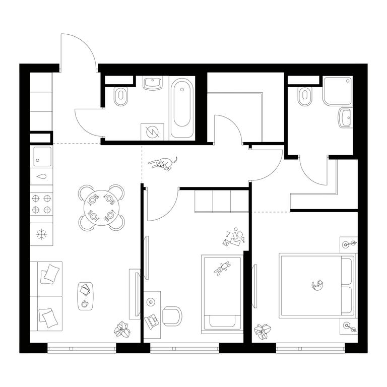 2-BD Apartment Sale, 56.7平方米 at Amurskiy Park, Амурская улица, 2с11, Москва, Россия #1 2-BD Apartment Sale, 56.7平方米 at Amurskiy Park, Амурская улица, 2с11, Москва, Россия #1