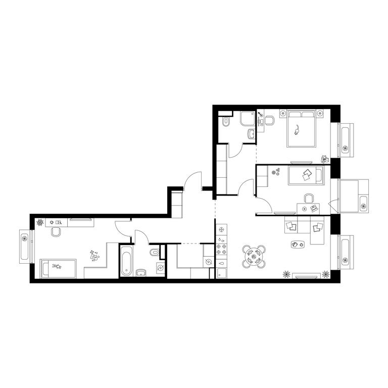 3-BD Apartment Sale, 86.9 sq. m. at Amurskiy Park, Амурская улица, 2с11, Москва, Россия #1