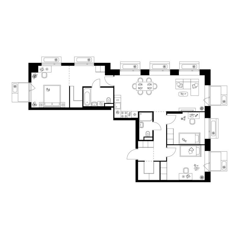 3-BD Apartment Sale, 91.5平方米 at Amurskiy Park, Амурская улица, 2с11, Москва, Россия #1 3-BD Apartment Sale, 91.5平方米 at Amurskiy Park, Амурская улица, 2с11, Москва, Россия #1