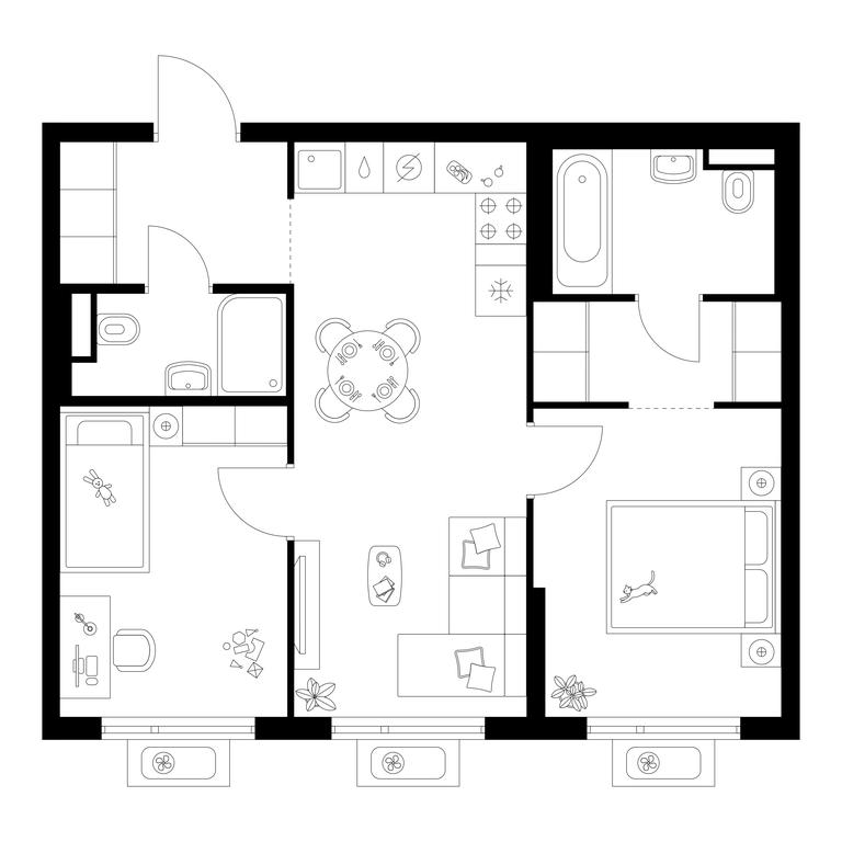 2-BD Apartment Sale, 53.7平方米 at Amurskiy Park, Амурская улица, 2с11, Москва, Россия #1 2-BD Apartment Sale, 53.7平方米 at Amurskiy Park, Амурская улица, 2с11, Москва, Россия #1