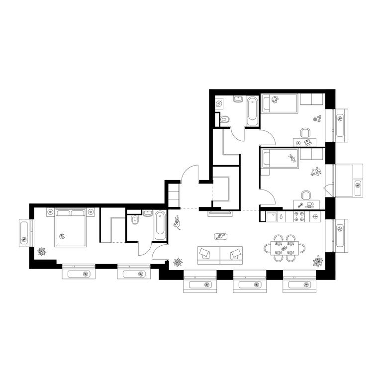 3-BD Apartment Sale, 87.9平方米 at Amurskiy Park, Амурская улица, 2с11, Москва, Россия #1