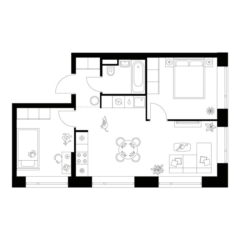 2-BD Apartment Sale, 49.7平方米 at Amurskiy Park, Амурская улица, 2с11, Москва, Россия #1 2-BD Apartment Sale, 49.7平方米 at Amurskiy Park, Амурская улица, 2с11, Москва, Россия #1