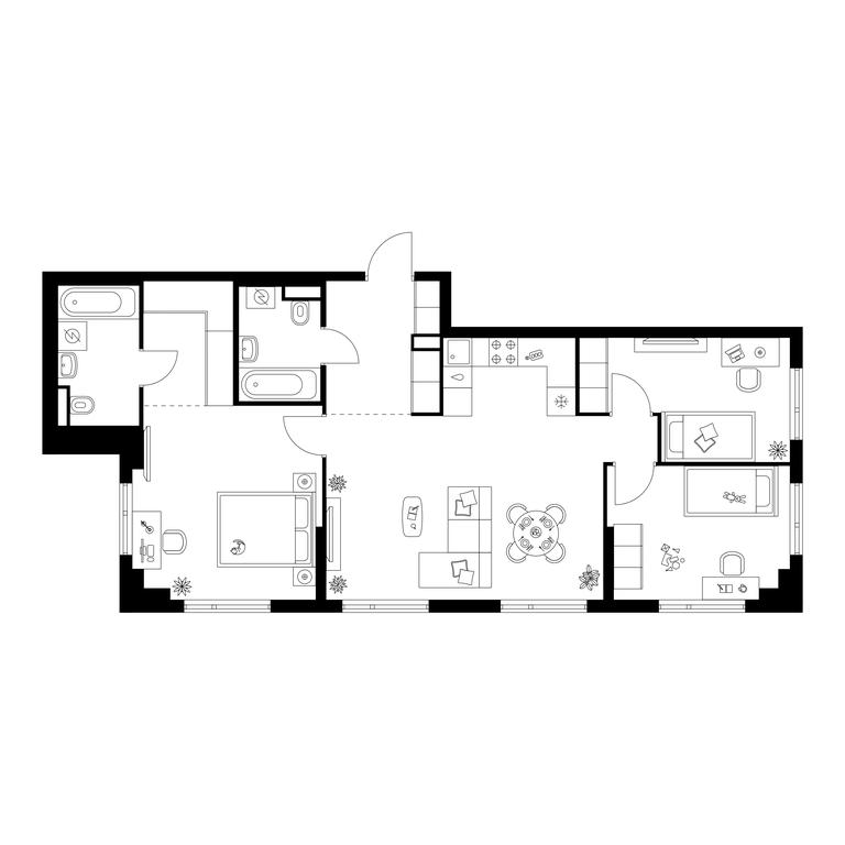 3-BD Apartment Sale, 82.6 sq. m. at Amurskiy Park, Амурская улица, 2с11, Москва, Россия #1 3-BD Apartment Sale, 82.6 sq. m. at Amurskiy Park, Амурская улица, 2с11, Москва, Россия #1
