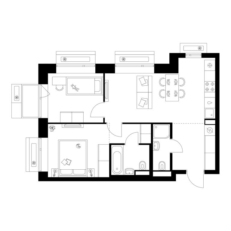 2-BD Apartment Sale, 53平方米 at Amurskiy Park, Амурская улица, 2с11, Москва, Россия #1 2-BD Apartment Sale, 53平方米 at Amurskiy Park, Амурская улица, 2с11, Москва, Россия #1