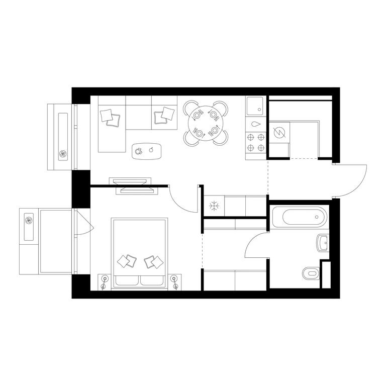 1-BD Apartment Sale, 37.3平方米 at Amurskiy Park, Амурская улица, 2с11, Москва, Россия #1 1-BD Apartment Sale, 37.3平方米 at Amurskiy Park, Амурская улица, 2с11, Москва, Россия #1
