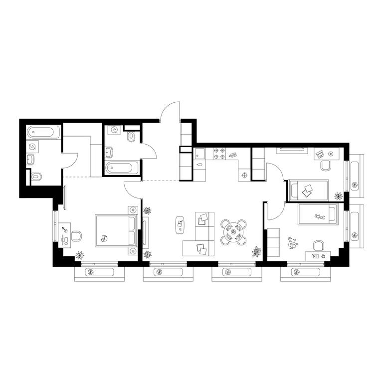 3-BD Apartment Sale, 82.7平方米 at Amurskiy Park, Амурская улица, 2с11, Москва, Россия #1 3-BD Apartment Sale, 82.7平方米 at Amurskiy Park, Амурская улица, 2с11, Москва, Россия #1