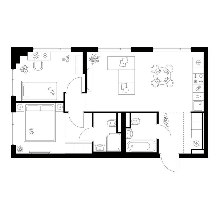 2-BD Apartment Sale, 53.8平方米 at Amurskiy Park, Амурская улица, 2с11, Москва, Россия #1 2-BD Apartment Sale, 53.8平方米 at Amurskiy Park, Амурская улица, 2с11, Москва, Россия #1