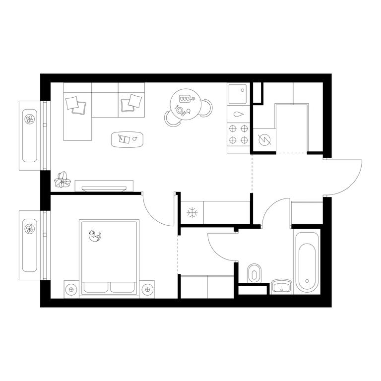 1-BD Apartment Sale, 37.6 sq. m. at Amurskiy Park, Амурская улица, 2с11, Москва, Россия #1 1-BD Apartment Sale, 37.6 sq. m. at Amurskiy Park, Амурская улица, 2с11, Москва, Россия #1
