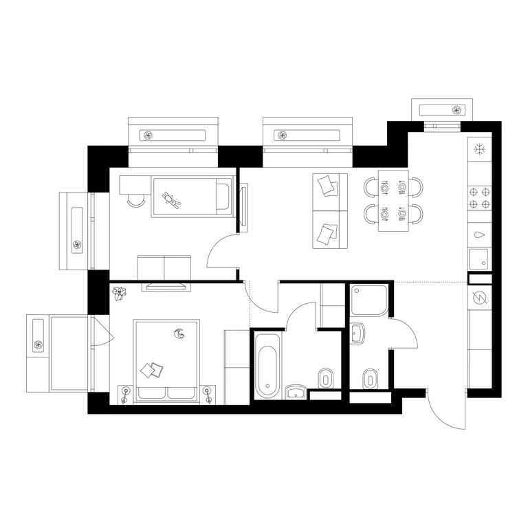 2-BD Apartment Sale, 53 sq. m. at Amurskiy Park, Амурская улица, 2с11, Москва, Россия #1 2-BD Apartment Sale, 53 sq. m. at Amurskiy Park, Амурская улица, 2с11, Москва, Россия #1