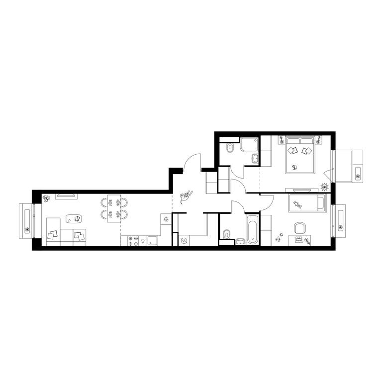 3-BD Apartment Sale, 65.2 sq. m. at Amurskiy Park, Амурская улица, 2с11, Москва, Россия #1 3-BD Apartment Sale, 65.2 sq. m. at Amurskiy Park, Амурская улица, 2с11, Москва, Россия #1