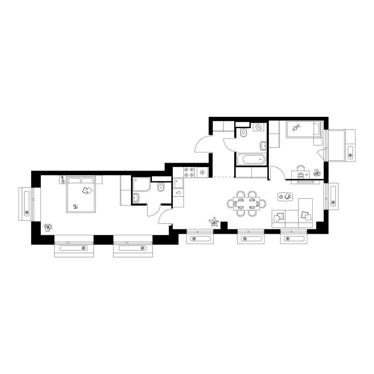 2-BD Apartment Sale, 67.4平方米 at Amurskiy Park, Амурская улица, 2с11, Москва, Россия #1 2-BD Apartment Sale, 67.4平方米 at Amurskiy Park, Амурская улица, 2с11, Москва, Россия #1