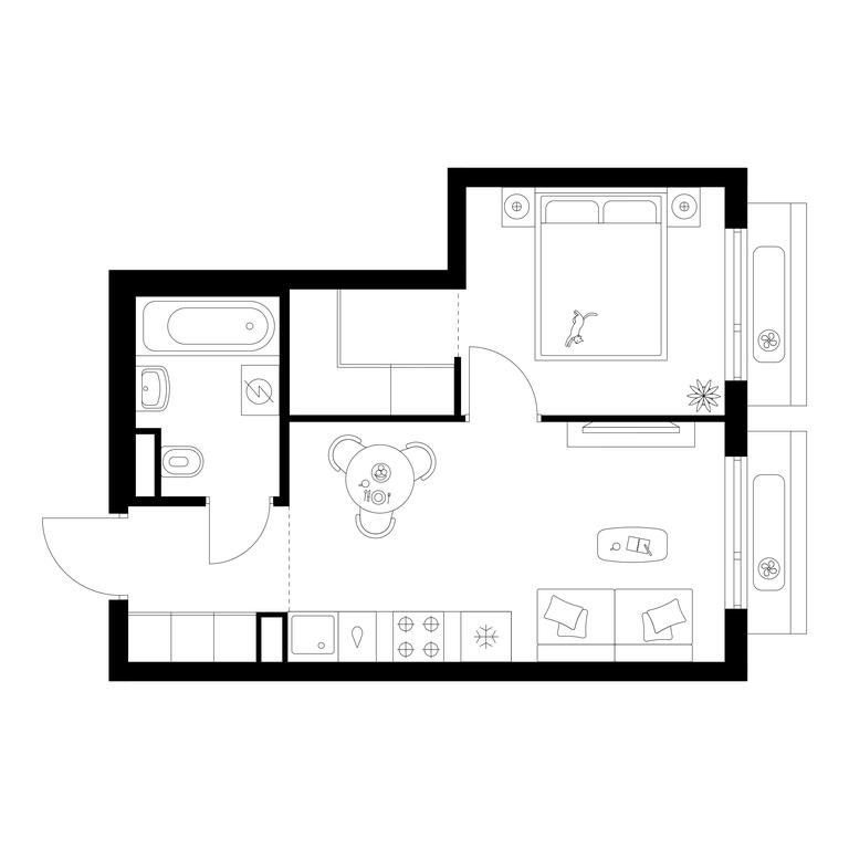 1-BD Apartment Sale, 33.3 sq. m. at Amurskiy Park, Амурская улица, 2с11, Москва, Россия #1 1-BD Apartment Sale, 33.3 sq. m. at Amurskiy Park, Амурская улица, 2с11, Москва, Россия #1