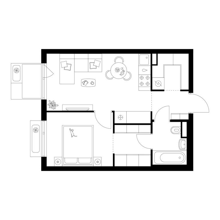 1-BD Apartment Sale, 38.2 sq. m. at Amurskiy Park, Амурская улица, 2с11, Москва, Россия #1