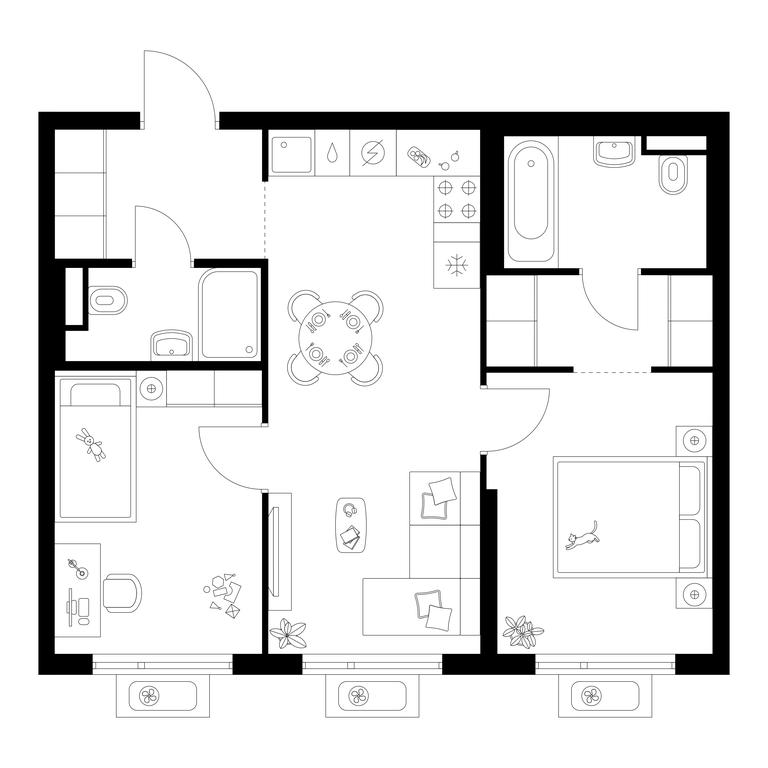 2-BD Apartment Sale, 53.6平方米 at Amurskiy Park, Амурская улица, 2с11, Москва, Россия #1 2-BD Apartment Sale, 53.6平方米 at Amurskiy Park, Амурская улица, 2с11, Москва, Россия #1