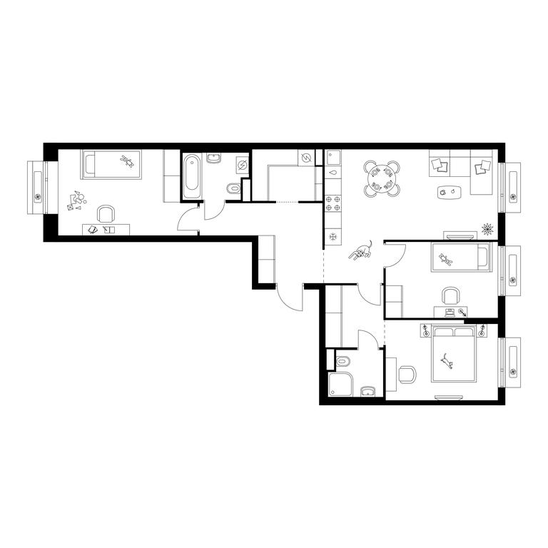 3-BD Apartment Sale, 86.1 sq. m. at Amurskiy Park, Амурская улица, 2с11, Москва, Россия #1