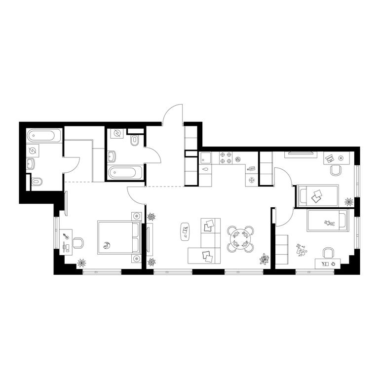 3-BD Apartment Sale, 82.5平方米 at Amurskiy Park, Амурская улица, 2с11, Москва, Россия #1 3-BD Apartment Sale, 82.5平方米 at Amurskiy Park, Амурская улица, 2с11, Москва, Россия #1
