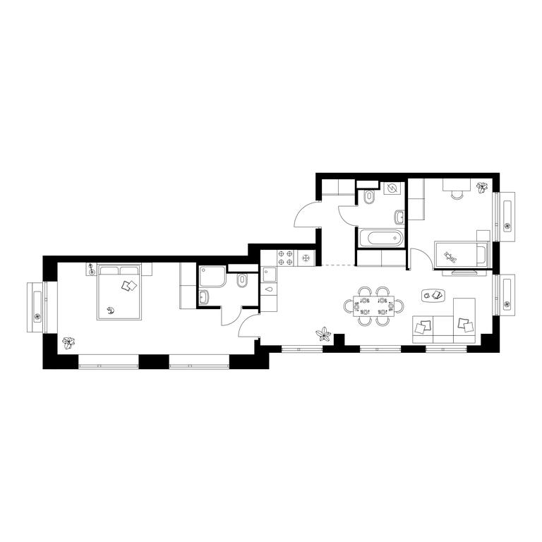 2-BD Apartment Sale, 66.9 sq. m. at Amurskiy Park, Амурская улица, 2с11, Москва, Россия #1 2-BD Apartment Sale, 66.9 sq. m. at Amurskiy Park, Амурская улица, 2с11, Москва, Россия #1