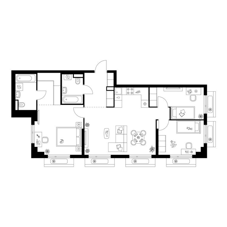 3-BD Apartment Sale, 82.5平方米 at Amurskiy Park, Амурская улица, 2с11, Москва, Россия #1 3-BD Apartment Sale, 82.5平方米 at Amurskiy Park, Амурская улица, 2с11, Москва, Россия #1