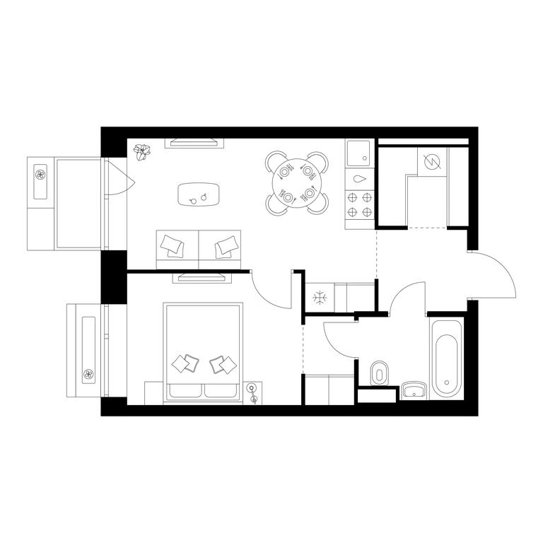 1-BD Apartment Sale, 36.2平方米 at Amurskiy Park, Амурская улица, 2с11, Москва, Россия #1 1-BD Apartment Sale, 36.2平方米 at Amurskiy Park, Амурская улица, 2с11, Москва, Россия #1