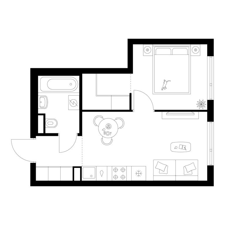 1-BD Apartment Sale, 33.3平方米 at Amurskiy Park, Амурская улица, 2с11, Москва, Россия #1