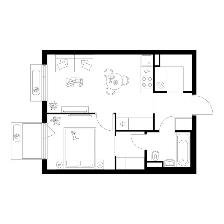 1-BD Apartment Sale, 38 sq. m. at Amurskiy Park, Амурская улица, 2с11, Москва, Россия #1