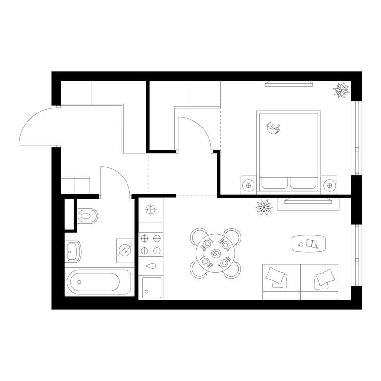 1-BD Apartment Sale, 35.7 sq. m. at Amurskiy Park, Амурская улица, 2с11, Москва, Россия #1