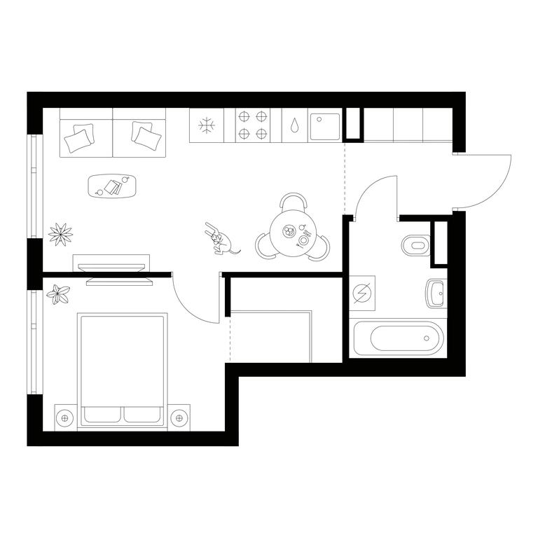 1-BD Apartment Sale, 33.4平方米 at Amurskiy Park, Амурская улица, 2с11, Москва, Россия #1 1-BD Apartment Sale, 33.4平方米 at Amurskiy Park, Амурская улица, 2с11, Москва, Россия #1
