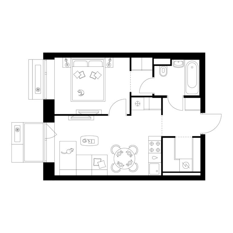 1-BD Apartment Sale, 37.4 sq. m. at Amurskiy Park, Амурская улица, 2с11, Москва, Россия #1 1-BD Apartment Sale, 37.4 sq. m. at Amurskiy Park, Амурская улица, 2с11, Москва, Россия #1