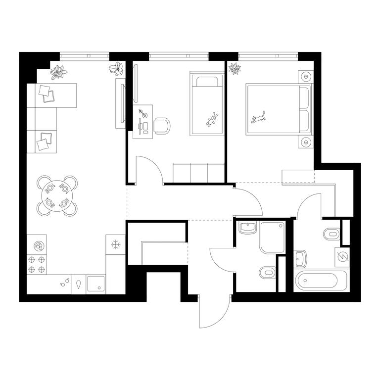 2-BD Apartment Sale, 60.2 sq. m. at Amurskiy Park, Амурская улица, 2с11, Москва, Россия #1 2-BD Apartment Sale, 60.2 sq. m. at Amurskiy Park, Амурская улица, 2с11, Москва, Россия #1
