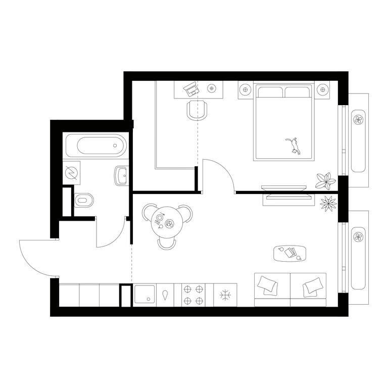 1-BD Apartment Sale, 37.3 sq. m. at Amurskiy Park, Амурская улица, 2с11, Москва, Россия #1 1-BD Apartment Sale, 37.3 sq. m. at Amurskiy Park, Амурская улица, 2с11, Москва, Россия #1