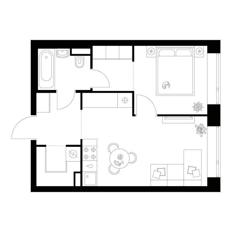 1-BD Apartment Sale, 38.4平方米 at Amurskiy Park, Амурская улица, 2с11, Москва, Россия #1 1-BD Apartment Sale, 38.4平方米 at Amurskiy Park, Амурская улица, 2с11, Москва, Россия #1