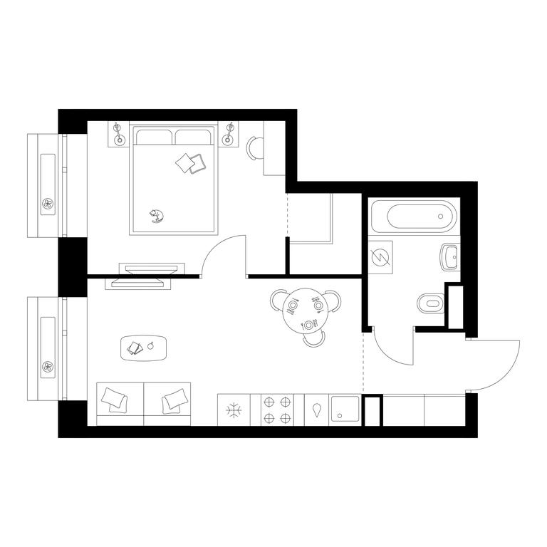 1-BD Apartment Sale, 33.5 sq. m. at Amurskiy Park, Амурская улица, 2с11, Москва, Россия #1 1-BD Apartment Sale, 33.5 sq. m. at Amurskiy Park, Амурская улица, 2с11, Москва, Россия #1