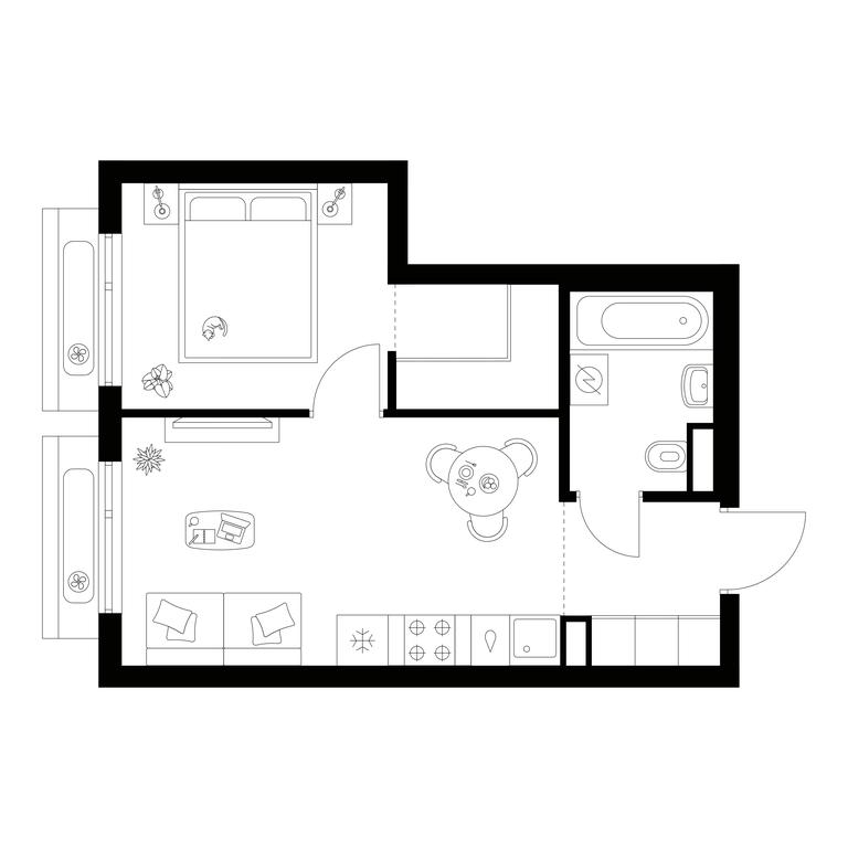 1-BD Apartment Sale, 34.4平方米 at Amurskiy Park, Амурская улица, 2с11, Москва, Россия #1 1-BD Apartment Sale, 34.4平方米 at Amurskiy Park, Амурская улица, 2с11, Москва, Россия #1