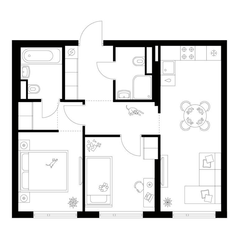 2-BD Apartment Sale, 52.7平方米 at Amurskiy Park, Амурская улица, 2с11, Москва, Россия #1 2-BD Apartment Sale, 52.7平方米 at Amurskiy Park, Амурская улица, 2с11, Москва, Россия #1
