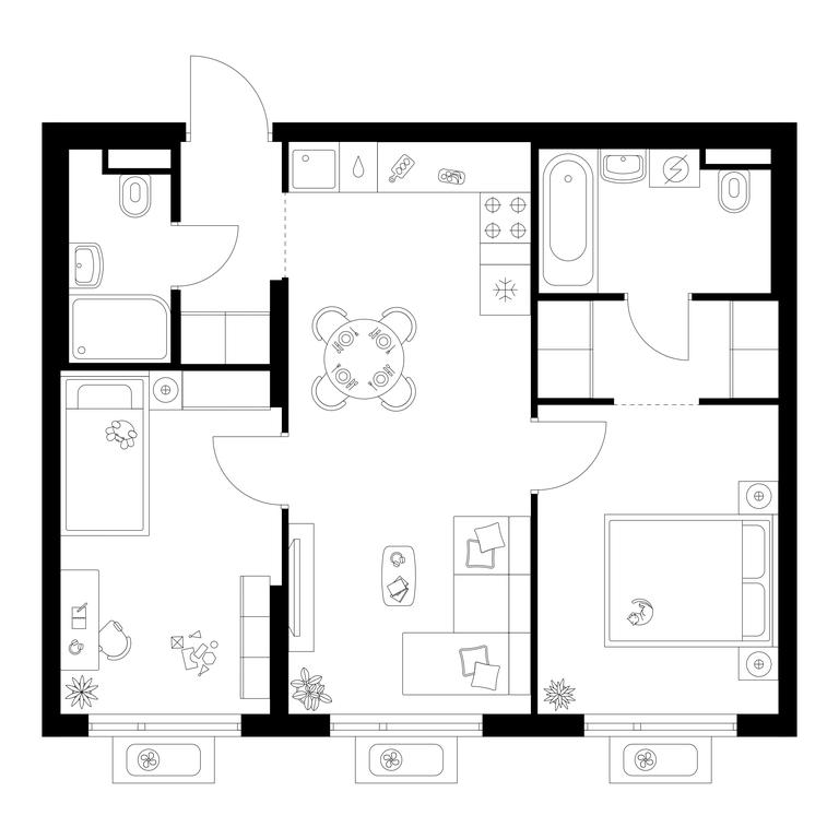 2-BD Apartment Sale, 53.5平方米 at Amurskiy Park, Амурская улица, 2с11, Москва, Россия #1 2-BD Apartment Sale, 53.5平方米 at Amurskiy Park, Амурская улица, 2с11, Москва, Россия #1