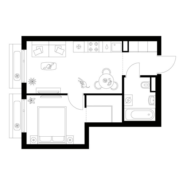 1-BD Apartment Sale, 33.4平方米 at Amurskiy Park, Амурская улица, 2с11, Москва, Россия #1 1-BD Apartment Sale, 33.4平方米 at Amurskiy Park, Амурская улица, 2с11, Москва, Россия #1