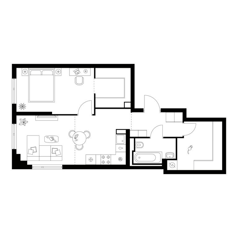 1-BD Apartment Sale, 52.8平方米 at Amurskiy Park, Амурская улица, 2с11, Москва, Россия #1 1-BD Apartment Sale, 52.8平方米 at Amurskiy Park, Амурская улица, 2с11, Москва, Россия #1