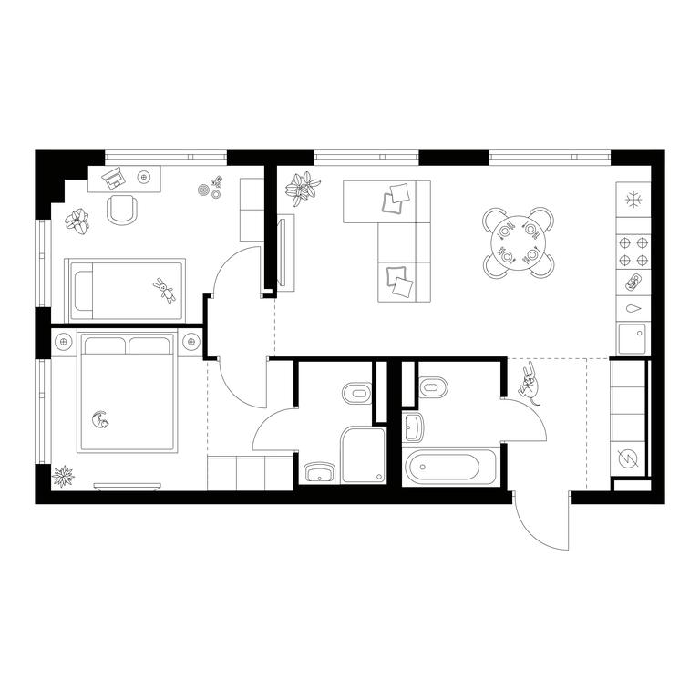 2-BD Apartment Sale, 53.7平方米 at Amurskiy Park, Амурская улица, 2с11, Москва, Россия #1 2-BD Apartment Sale, 53.7平方米 at Amurskiy Park, Амурская улица, 2с11, Москва, Россия #1