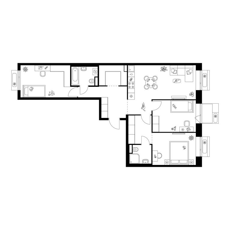 3-BD Apartment Sale, 83.8平方米 at Amurskiy Park, Амурская улица, 2с11, Москва, Россия #1 3-BD Apartment Sale, 83.8平方米 at Amurskiy Park, Амурская улица, 2с11, Москва, Россия #1