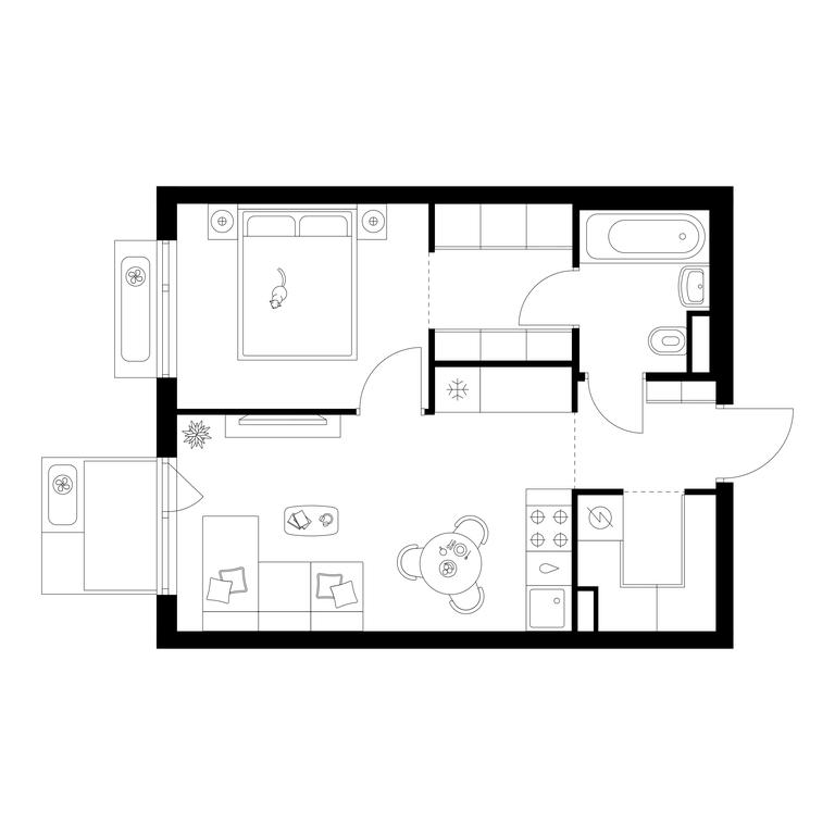 1-BD Apartment Sale, 38.2平方米 at Amurskiy Park, Амурская улица, 2с11, Москва, Россия #1 1-BD Apartment Sale, 38.2平方米 at Amurskiy Park, Амурская улица, 2с11, Москва, Россия #1