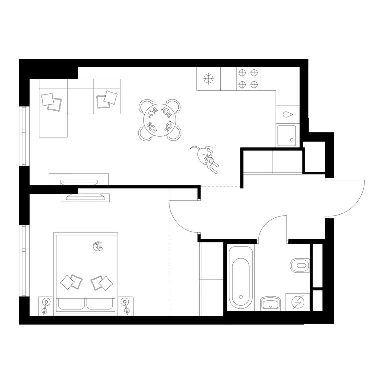 1-BD Apartment Sale, 42.6平方米 at Amurskiy Park, Амурская улица, 2с11, Москва, Россия #1 1-BD Apartment Sale, 42.6平方米 at Amurskiy Park, Амурская улица, 2с11, Москва, Россия #1