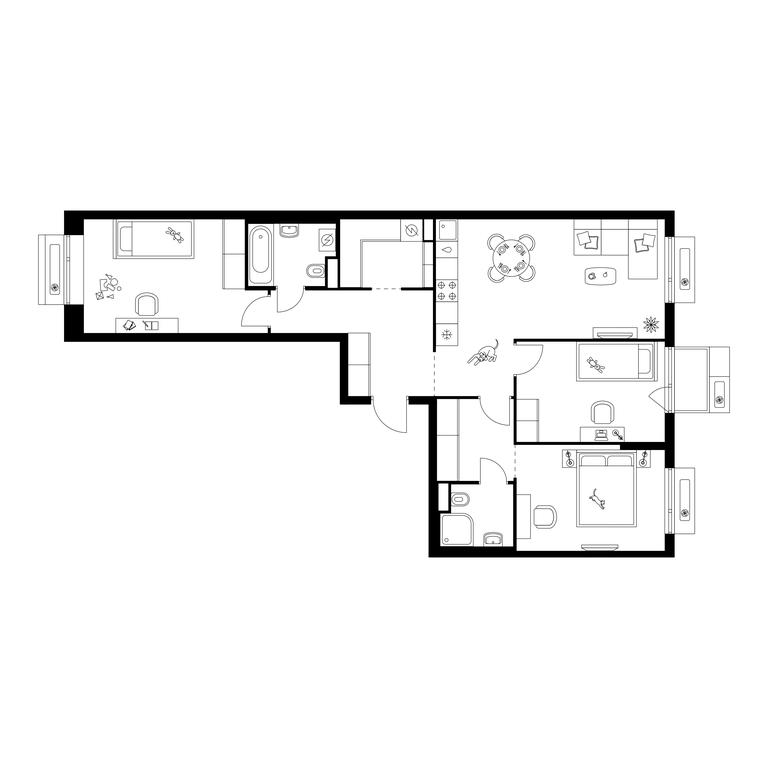3-BD Apartment Sale, 86.4平方米 at Amurskiy Park, Амурская улица, 2с11, Москва, Россия #1 3-BD Apartment Sale, 86.4平方米 at Amurskiy Park, Амурская улица, 2с11, Москва, Россия #1